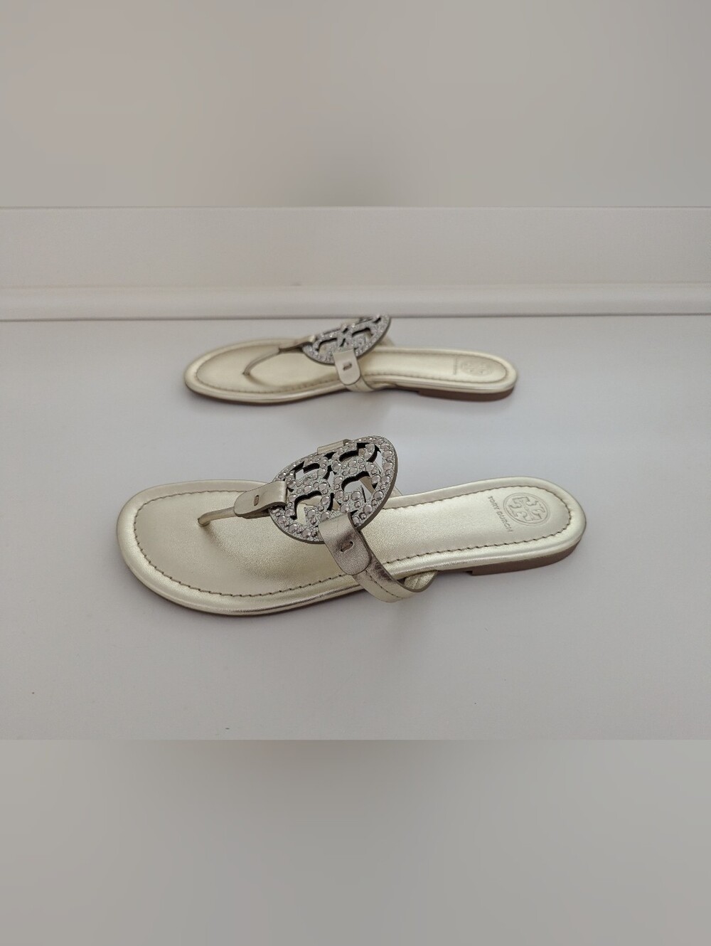 NWOT! Tory Burch Miller Studded Sandal In Gold Size 9.5 - Picture 5 of 16